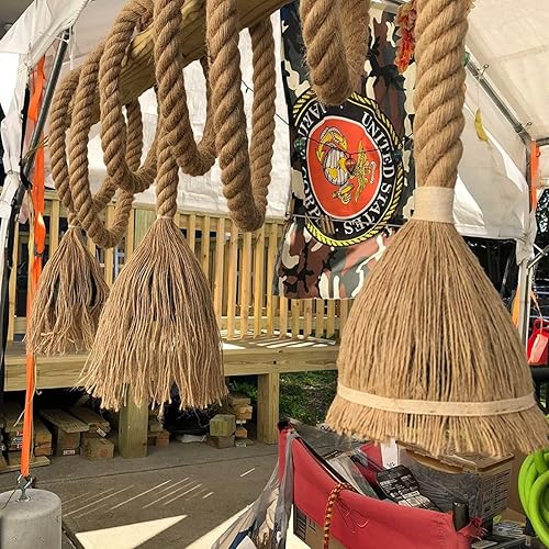 Miniatura 7 de Cuerda de manila trenzada (1.5 pulgadas x 85 pies) cuerda de cáñamo gruesa de yute natural para muelles, barandillas, escalada, decoración