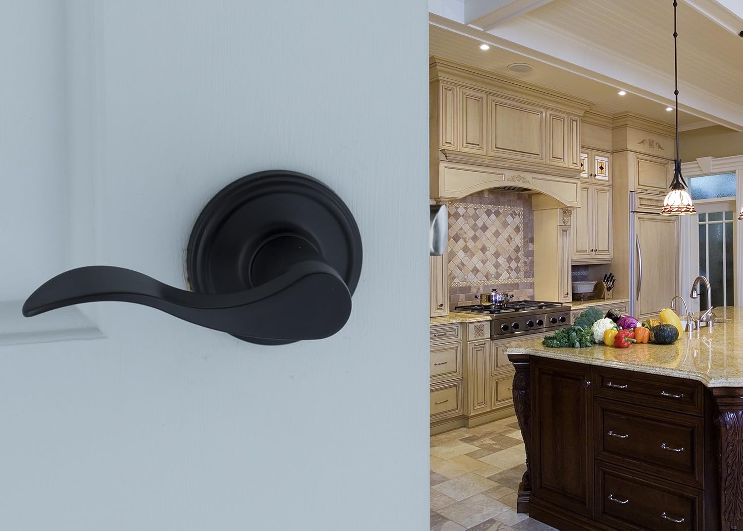 Copper Creek WL2220BC Passage Lever in Black