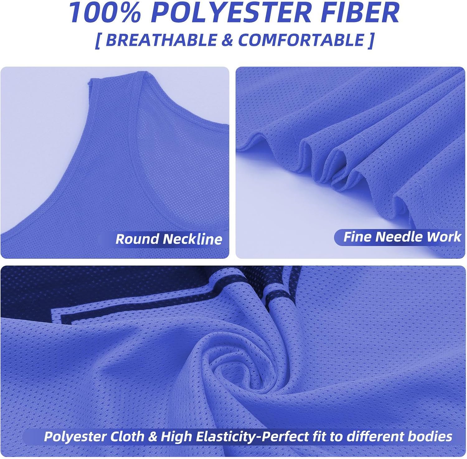 Pinnies Set of 12 Scrimmage Vests Soccer Bibs Pinnies Team Practice Jerseys with Drawstring Bag & Captain's Armband - Image 3