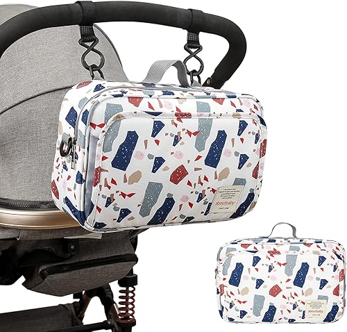 Miniatura 7 de MOMIGO Bolsa de pañales para bebé, bolsa de pañales para cochecito de bebé, contenedor de almacenamiento para pañales, toallitas y juguetes, mini