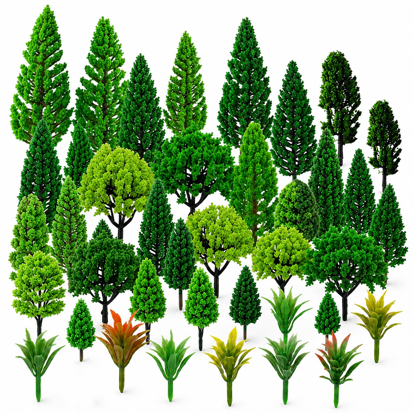 Auteonsa 40 PCS Model Trees, Assorted Miniature Trees for Crafts