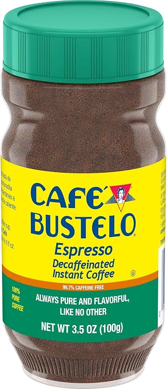 Espresso, Decaffeinated Instant Coffee, 3.5 oz 100 g, Caf  Bustelo