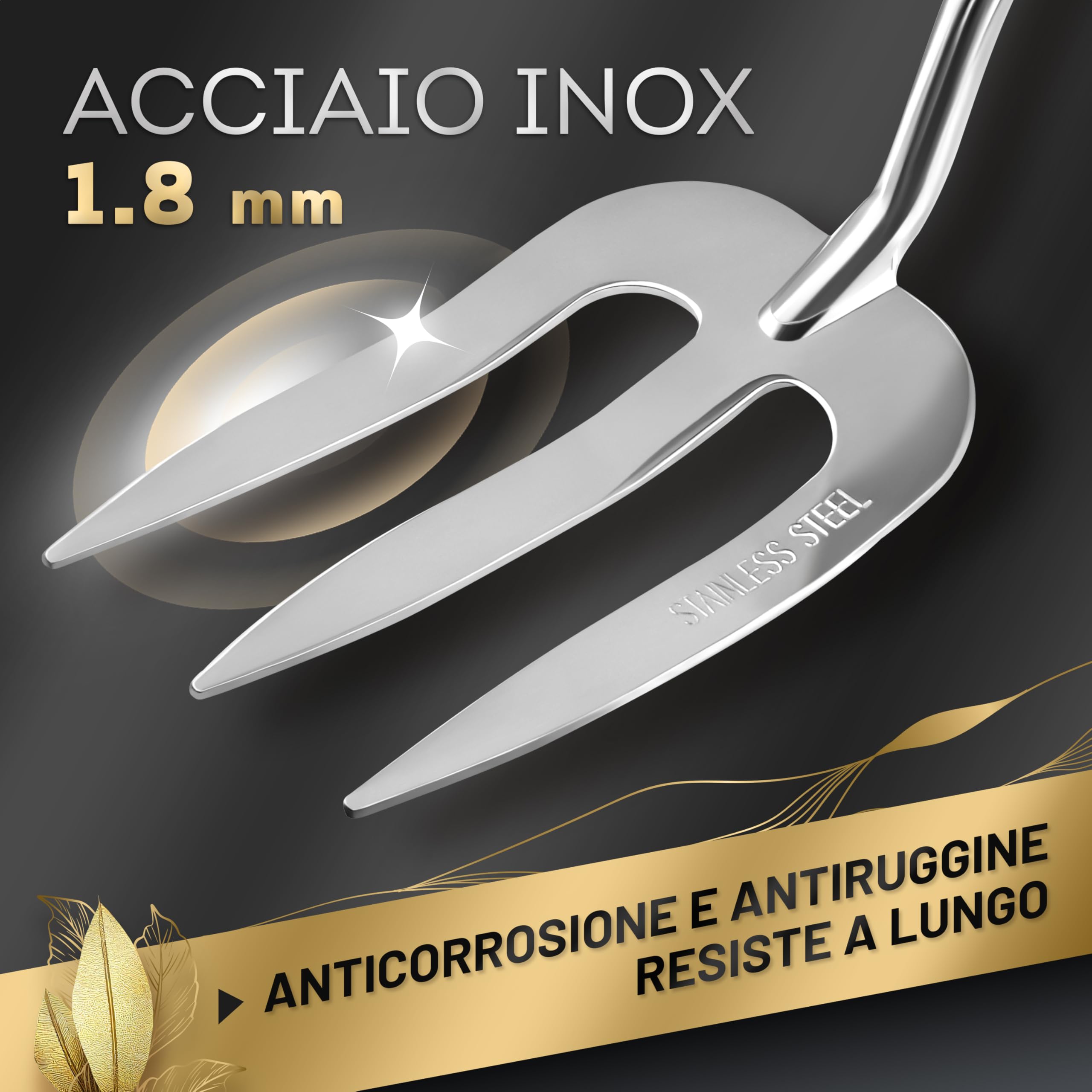 GRÜNTEK Pala Estirpatore Forchetta Cazzuola. Set 4 Attrezzi da Giardino Utensili in Acciaio Inox e in Legno di Frassino. Idea Regalo per Cura Giardino Erbacce. Sarchiatore Manuale