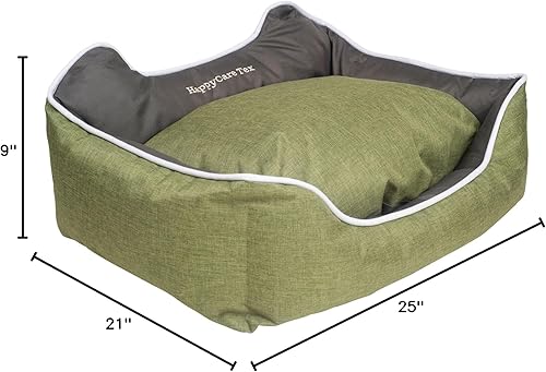 Miniatura 10 de long rich Happycare Textiles - Cama rectangular para mascotas HCT-TX1-SAGE-S, salvia a gris