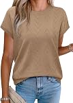 SAMPEEL Hauts à manches courtes pour les femmes 2026 Pull-over occasionnel d'affaires de printemps de vêtements de sweater en tricot S-2XL