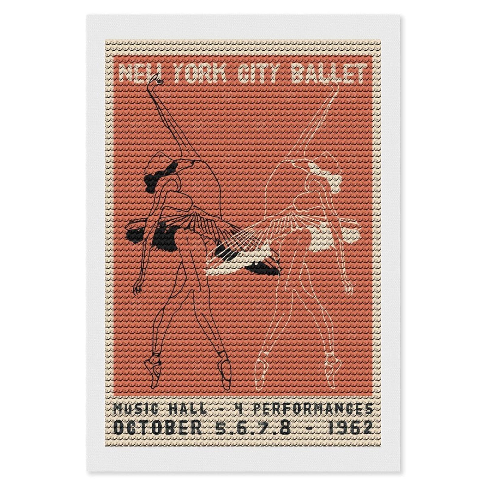 Junmoney New York City Ballet Art Crystal Diamond Art Kit 8"x12", Modern Decor, Boho Decor, Wall Art Gift, Decorative Artwork, Creative Hobby