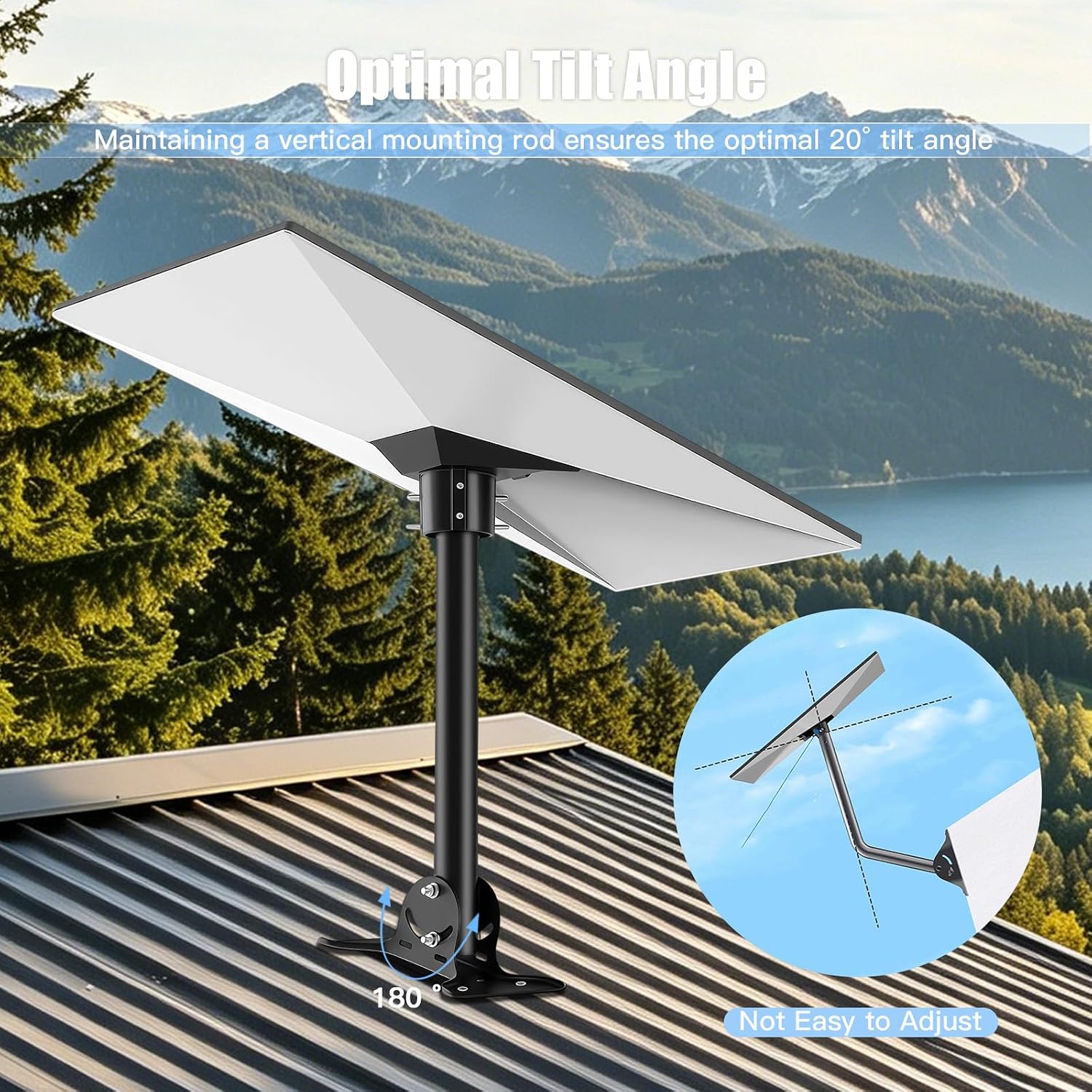 Roof Mount Compatible with Starlink Gen3 V3 Gen4 Gen4X, Aluminum Wall Mount