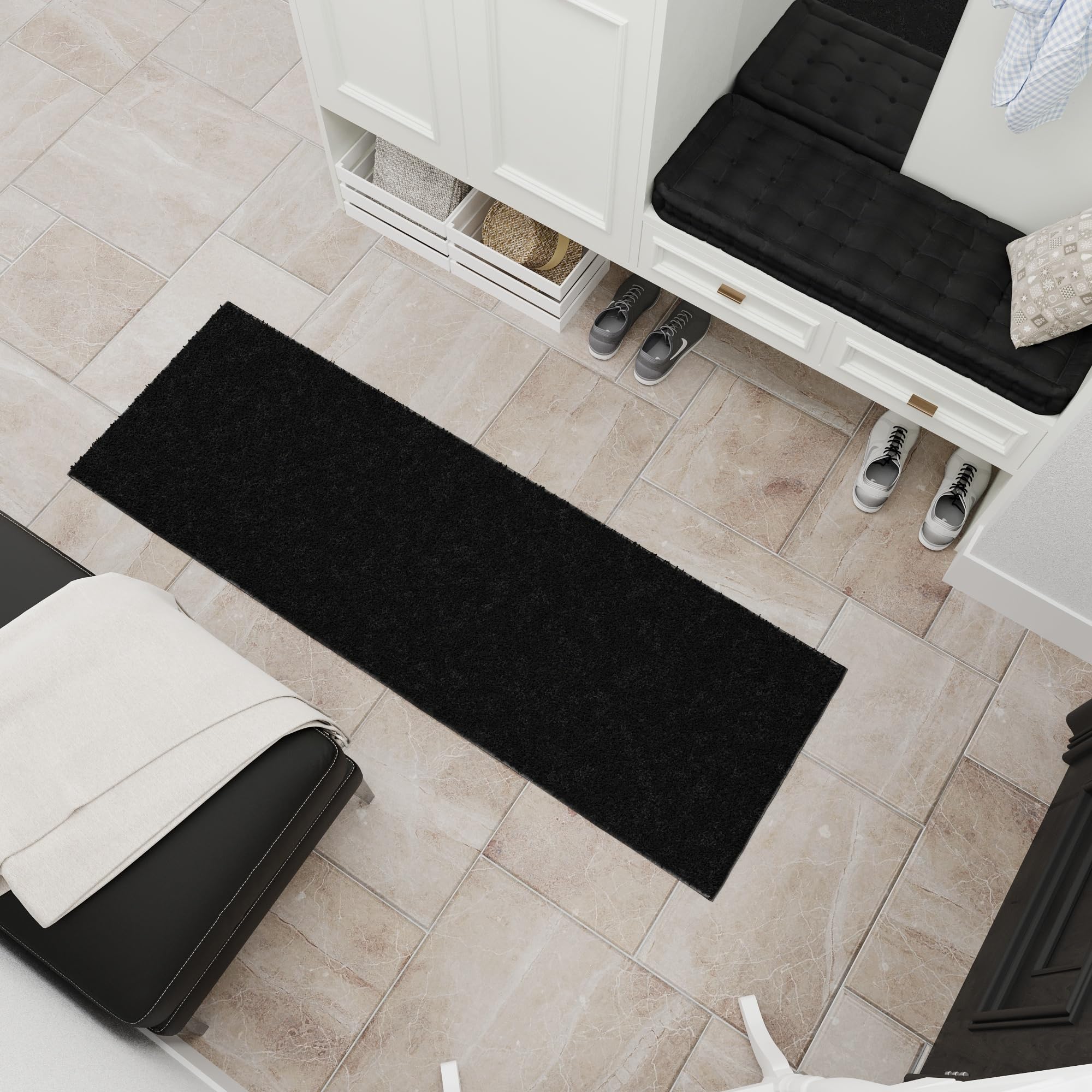 Ottomanson 2 x 3 Shaggy Area Rug - Plush Cozy Non-Slip Carpet for Bedroom Living Room Nursery -