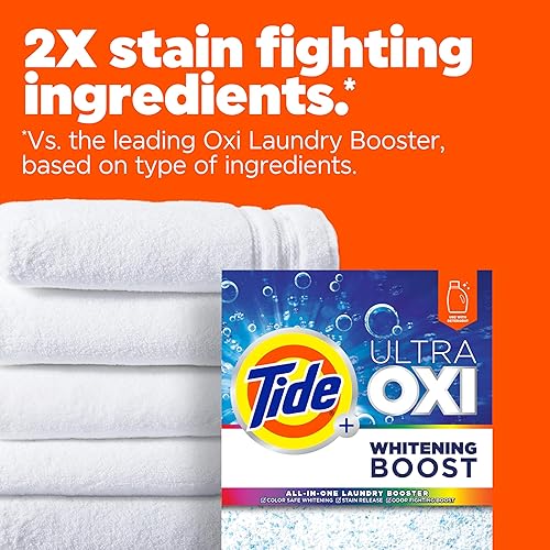 Miniatura 5 de Tide Ultra Oxi - Potenciador de blanqueamiento todo en uno, resistente al color, combate las manchas y el olor, 66 cargas, 57 onzas