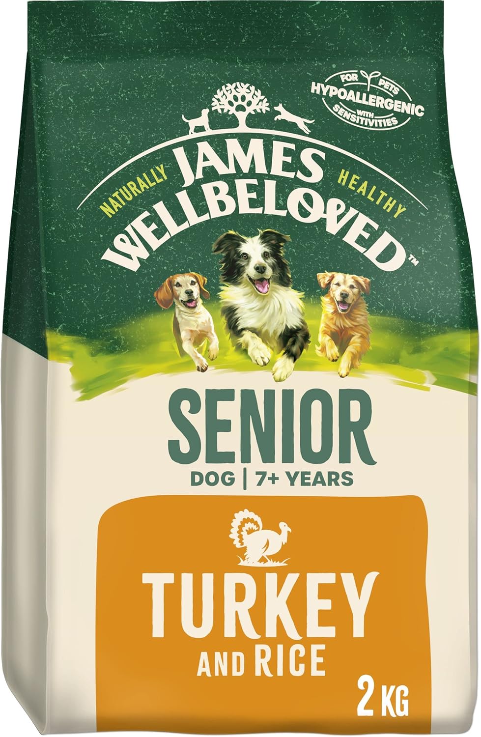 James Wellbeloved Complete Dry Senior Dog Food Turkey and Rice, 2 kg Amazon.co.uk Pet Supplies