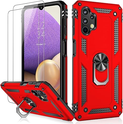 IKAZZ Funda para Galaxy A32 5G con protector de pantalla, grado militar, a prueba de golpes, pasa 16 pies de prueba de caídas funda protectora con
