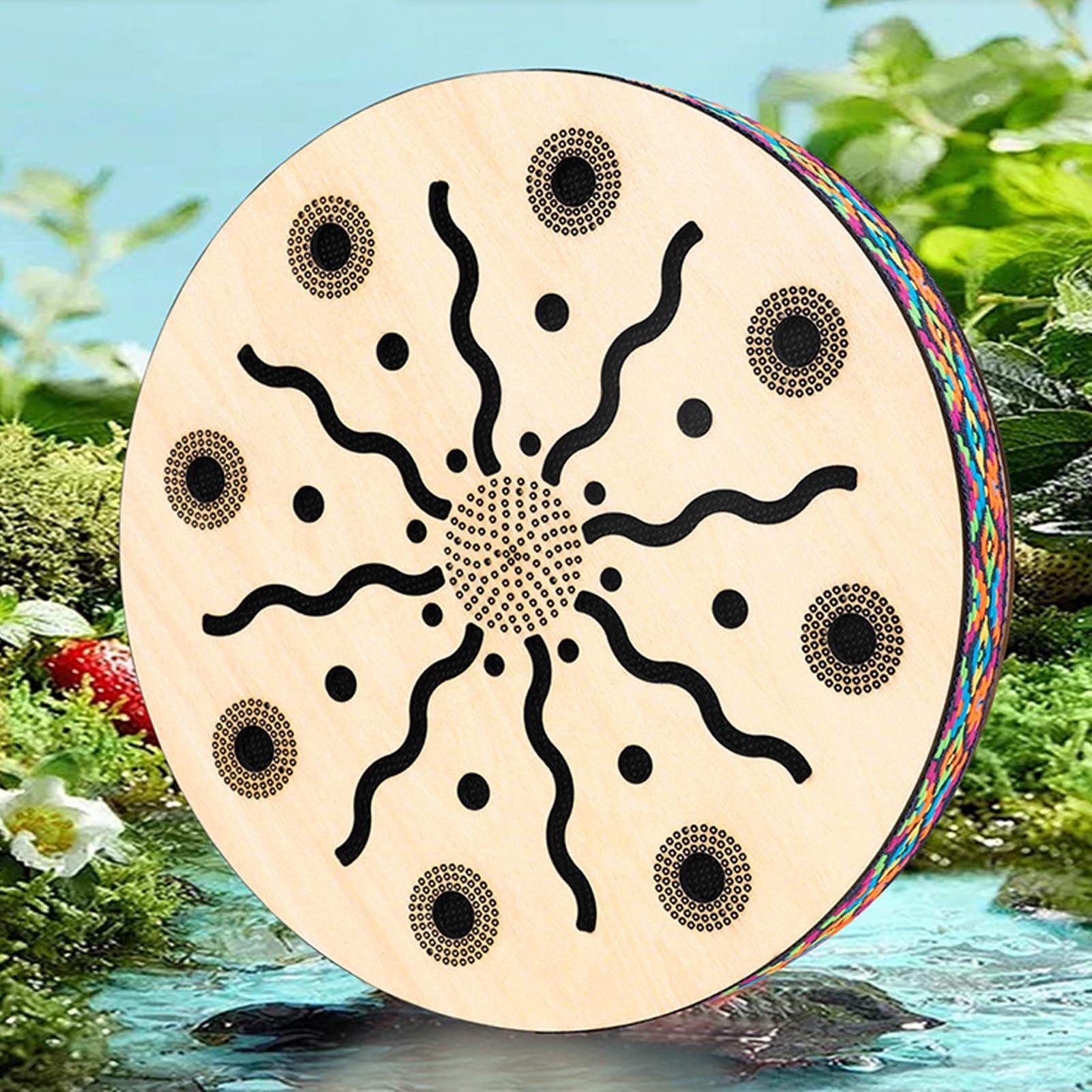 Bęben Dźwiękowy Morski, 3cm X 20cm Drewno Klonowe Bęben Dźwiękowy Oceanu Instrument Muzyczny Instrument Perkusyjny na Wesele w Domu