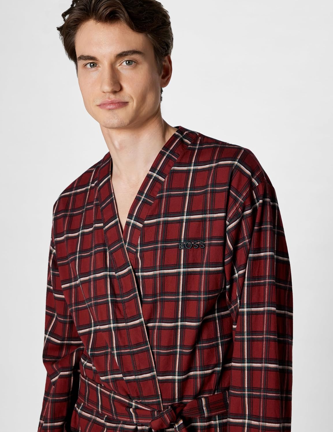 BOSS Men's Check Flannel Robe