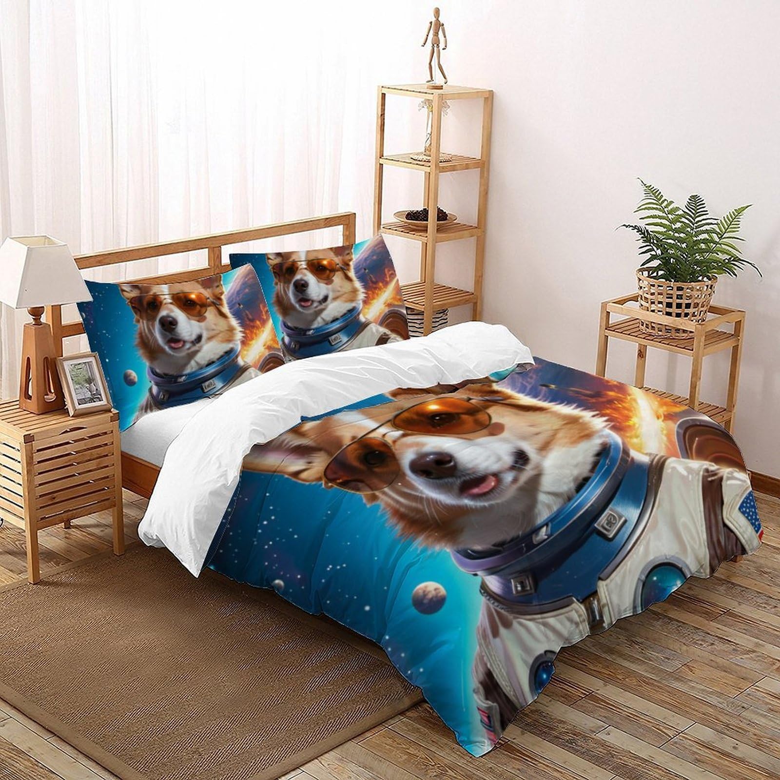 Housse de couette 3D enfants anti-plis grand lit fermeture éclair