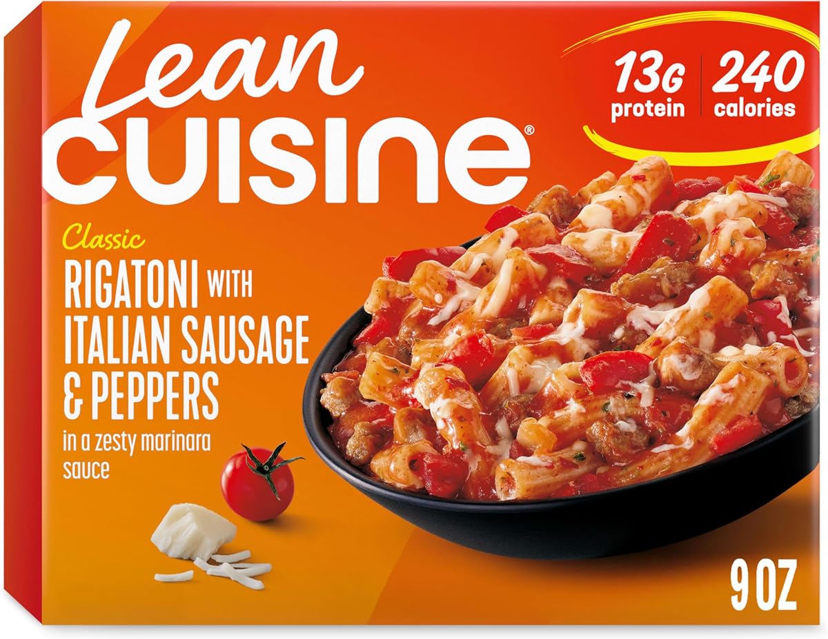 Lean Cuisine Rigatoni With Italian Sausage And Peppers, Frozen Meals, Frozen Lunch 9 oz