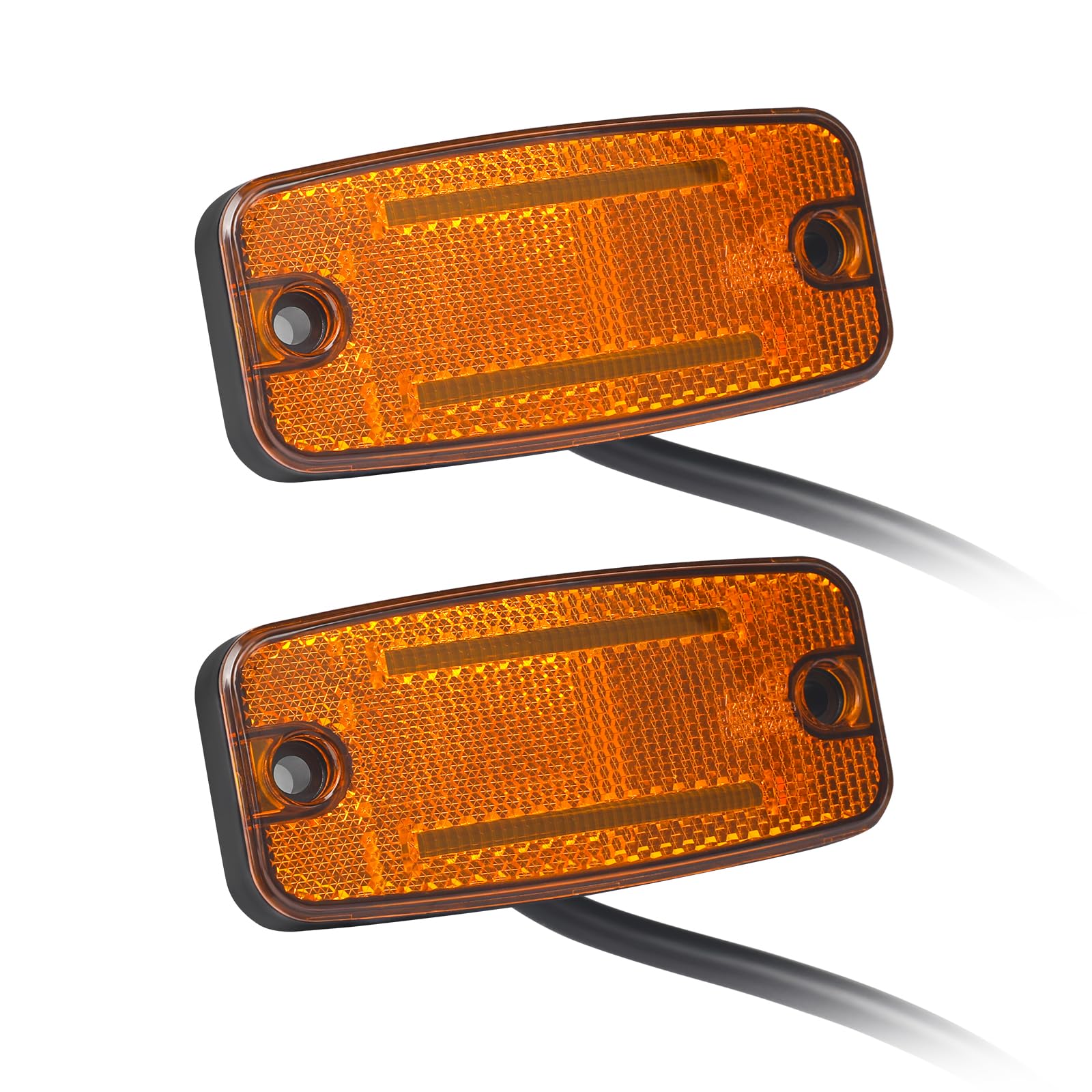 2 Luz de delimitación lateral LED 12V/24V Lámpara Lateral del Remolque Advertencia amarillo para la Caravana de RV