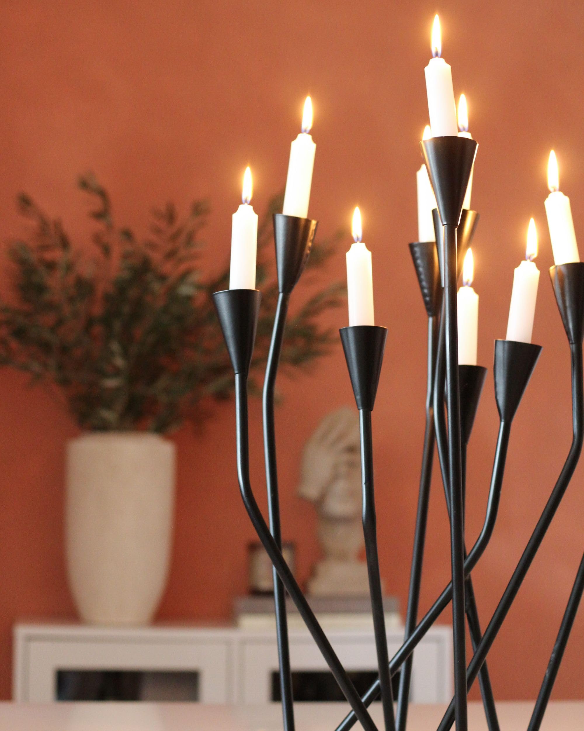 Kerzenständer für 10 Kerzen Metall schwarz minimalistische Deko Matosinhos