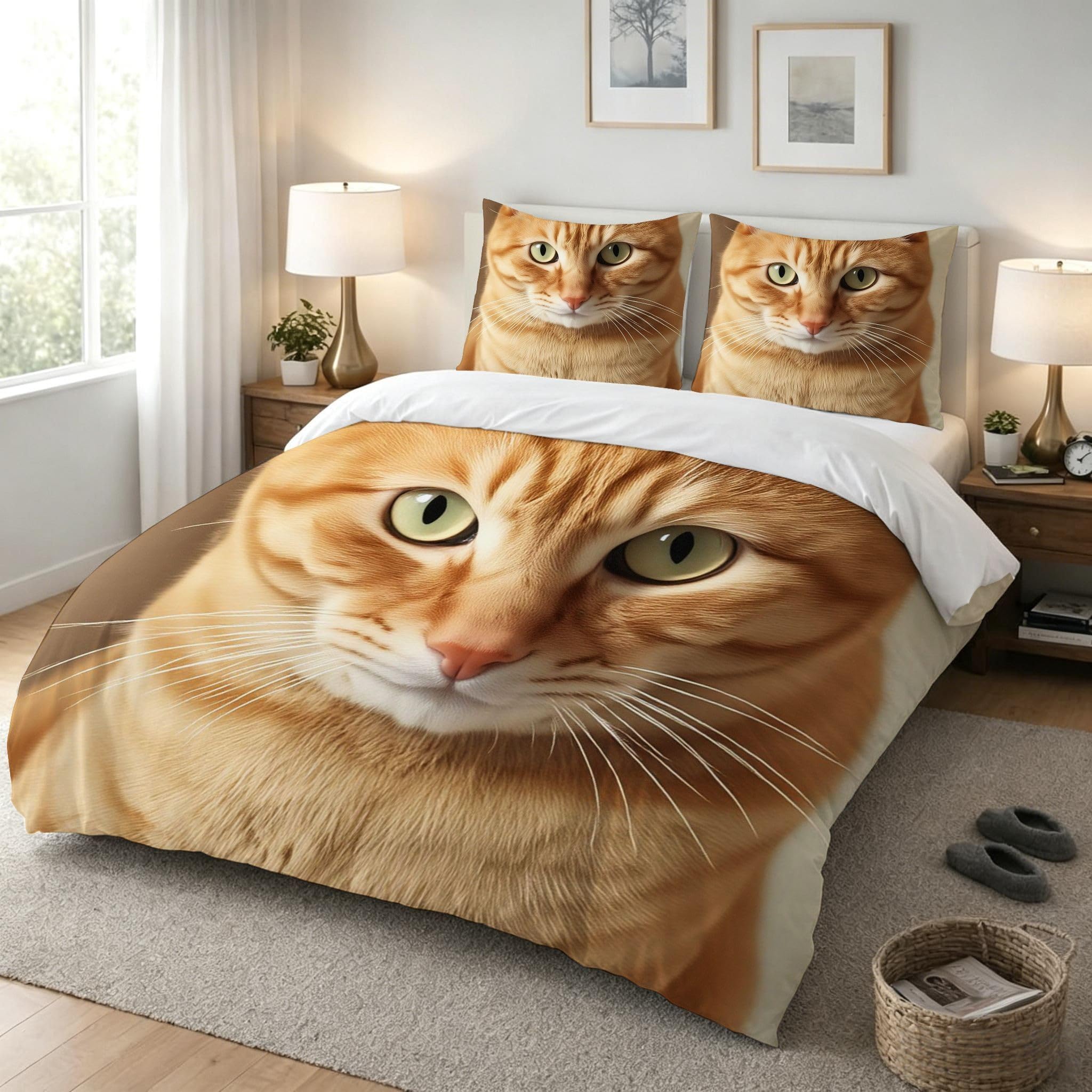 Funda Nordica Cama 180 Gato Naranja, ZQ9582