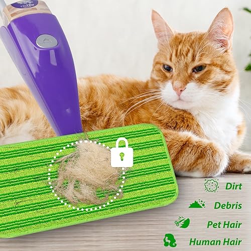 Miniatura 3 de Almohadillas húmedas reutilizables para mopa Swiffer WetJet, repuestos de microfibra para chorro húmedo, almohadillas lavables para trapeador seco y