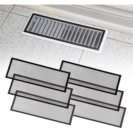 2x10 Inch Floor Vent Cover With Mesh Basket - Walkable Metal Air Register, Basketweave Design, Dark Grey - View #12