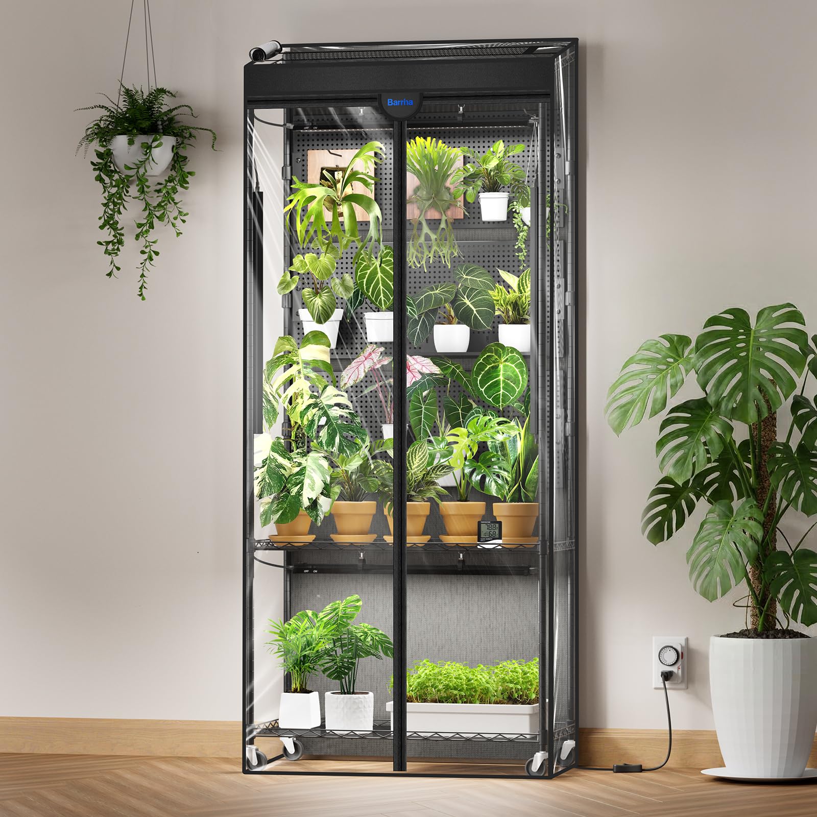 Barrina Pegboard Indoor Greenhouse with Grow Light