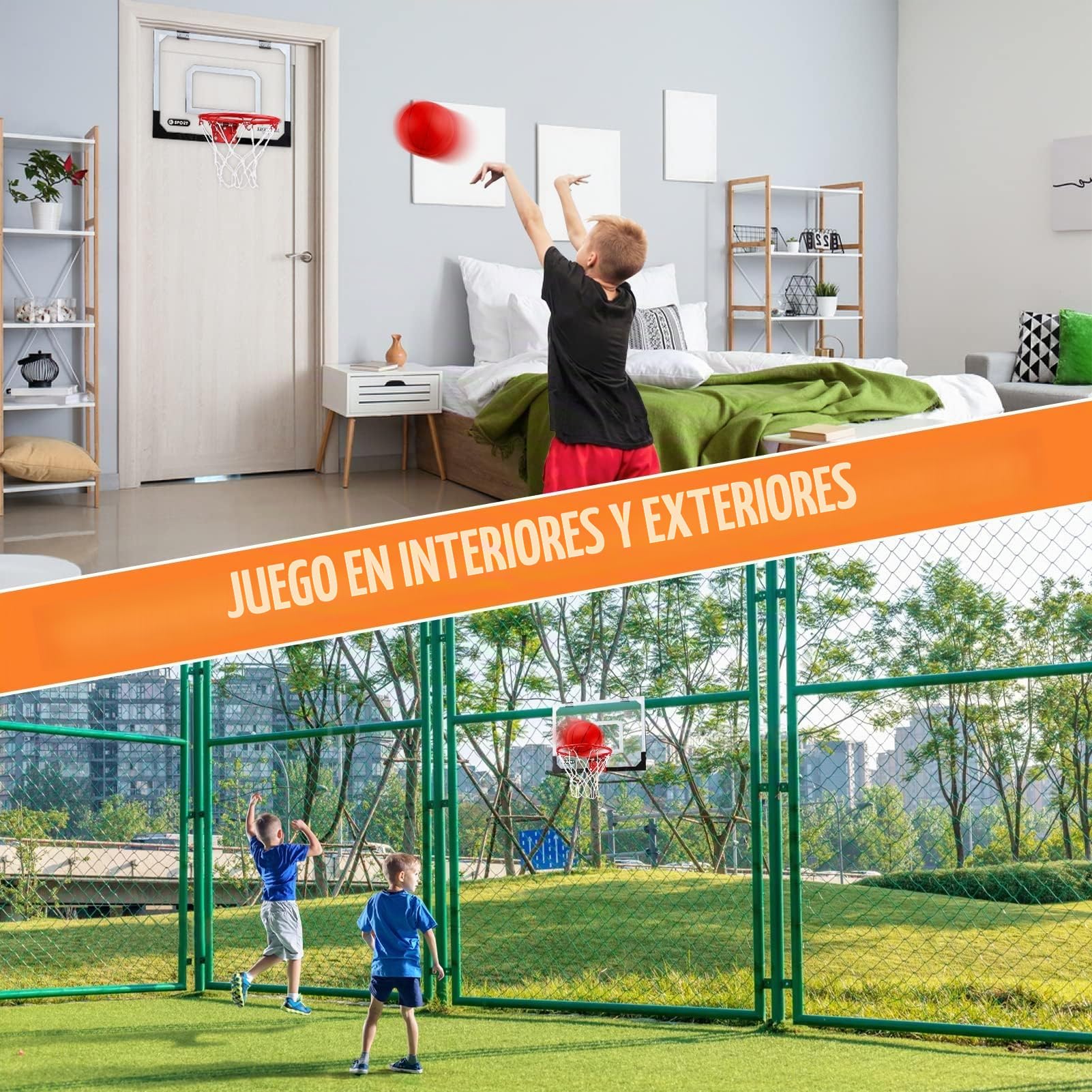 Dreamon - Mini Cesta de Baloncesto Infantil Interior, Cesta de Baloncesto de Pared, Oficina, Sala de Accesorios, Juguetes Deportivos para niño