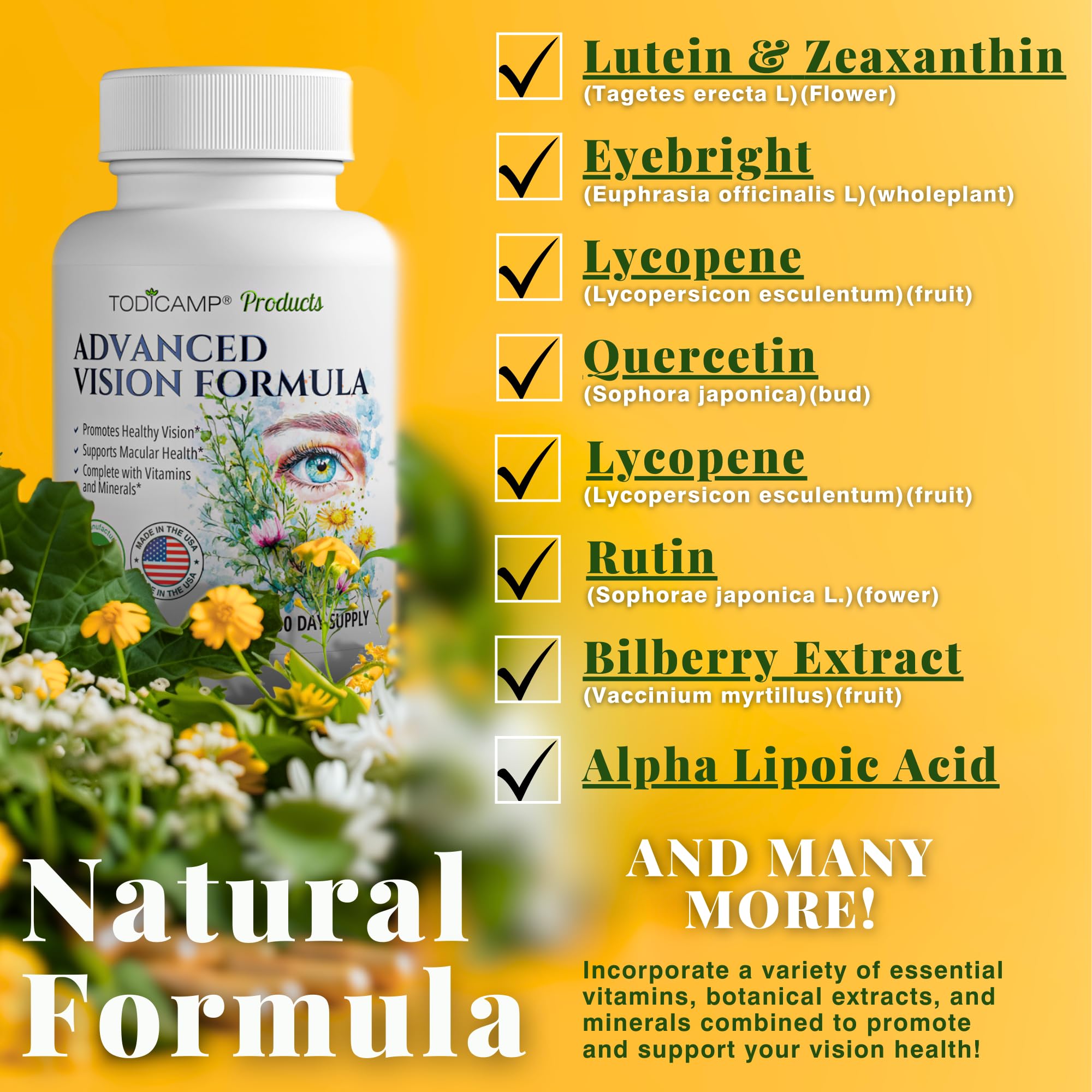 Macular Support Eye Care Supplements Bilberry Lutein Zeaxanthin Lycopene — Amazon image 7