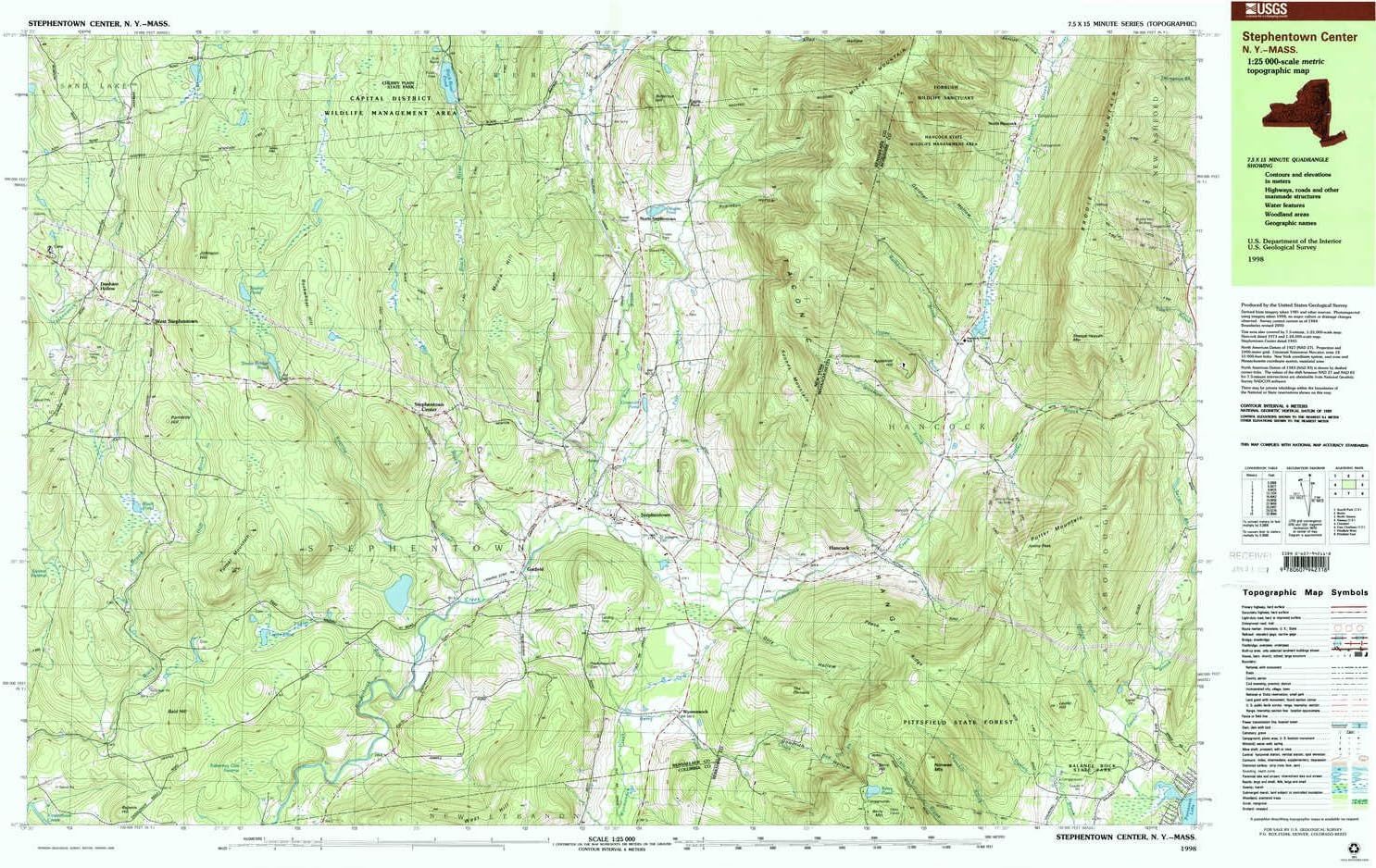 YellowMaps Stephentown Center MA topo map, 125000 Scale, 7