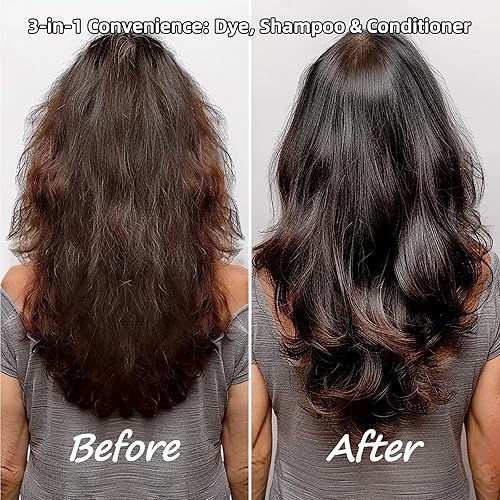 Miniatura 3 de Ampolla de champú instantáneo permanente para el cabello, sin parabenos, coloración fácil y rápida en 5 minutos, queratina y colágeno, fabricado en