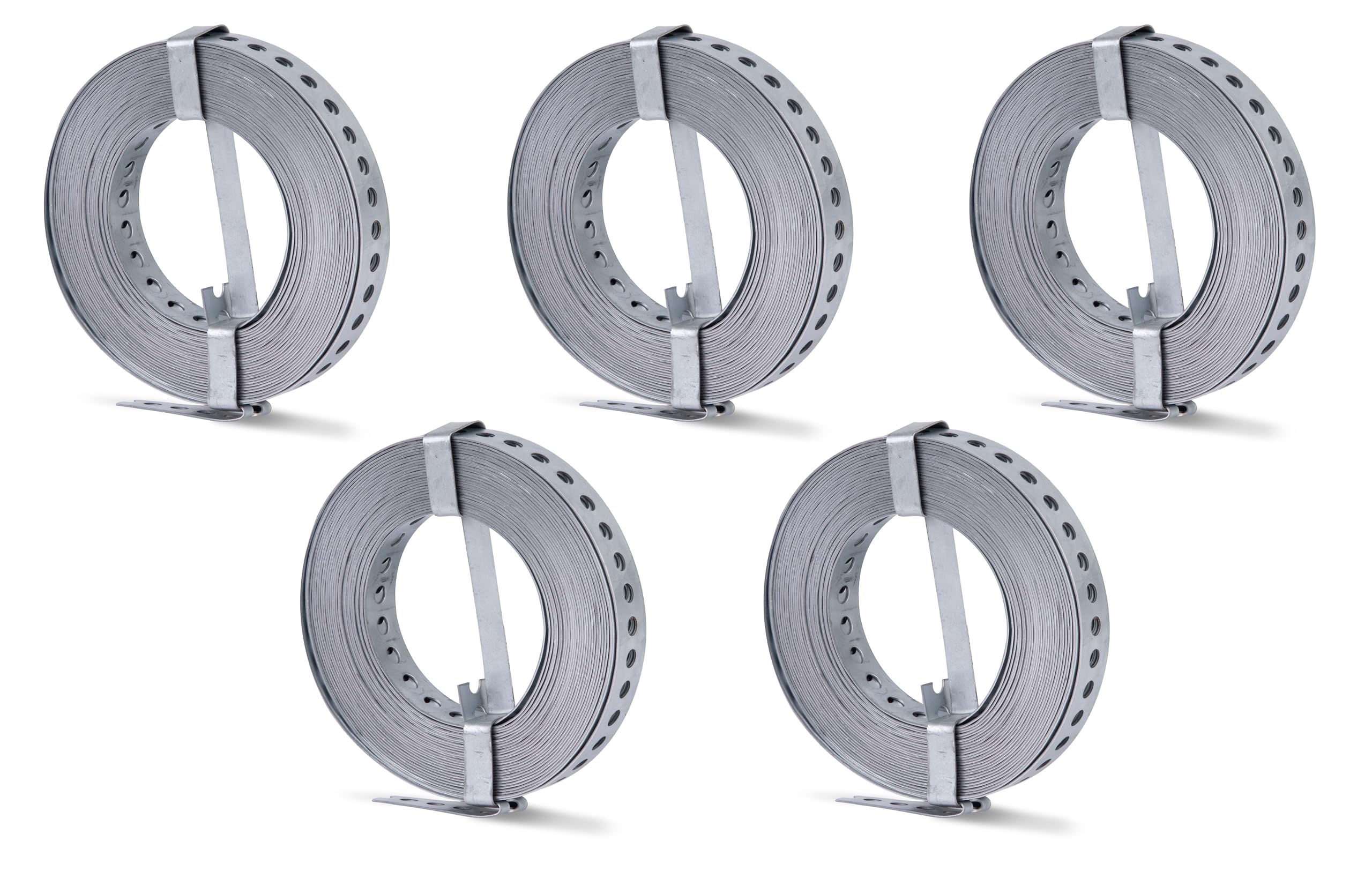 Alberts 848132 Bande multi-trous | avec ou sans bobine | galvanisé Sendzimir | largeur 20 mm | longueur 10 m | kit de 5