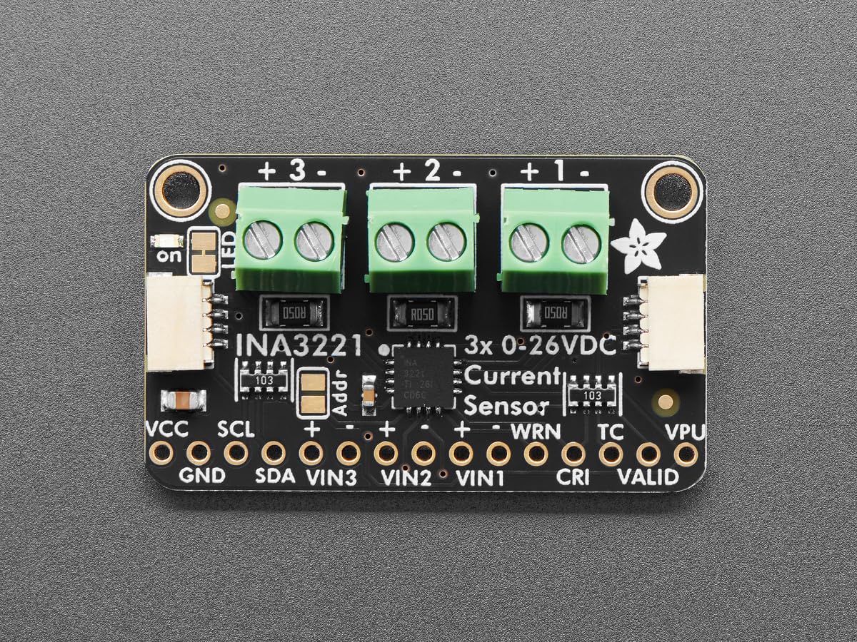 Adafruit INA3221 Dreifacher 0-26V DC ±3,2A Leistungsmonitor, STEMMA QT/Qwiic, 6062