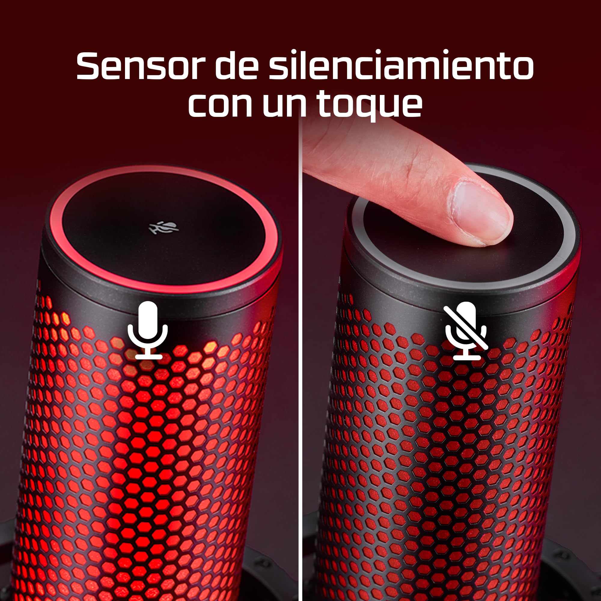 HyperX Quadcast 2 Frost - Micrófono USB para Gaming, Streaming, Podcast, Cuatro Patrones Polares, Controles, LED, antivibración, para PC, PS4, PS5 y Mac, Blanco y Azul