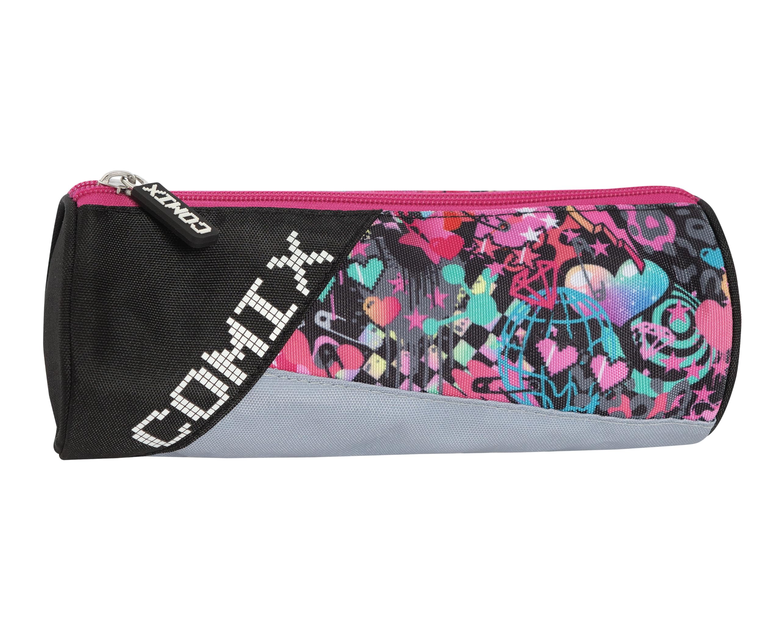 COMIX BRIGHT - Astuccio Tombolino, Leggero e Compatto, Facile da Trasportare e Riporre nello Zaino o nella Borsa, Ideale per Scuola, Università e Lavoro, con Pratica Chiusura a Zip, 22x8Hx8 cm