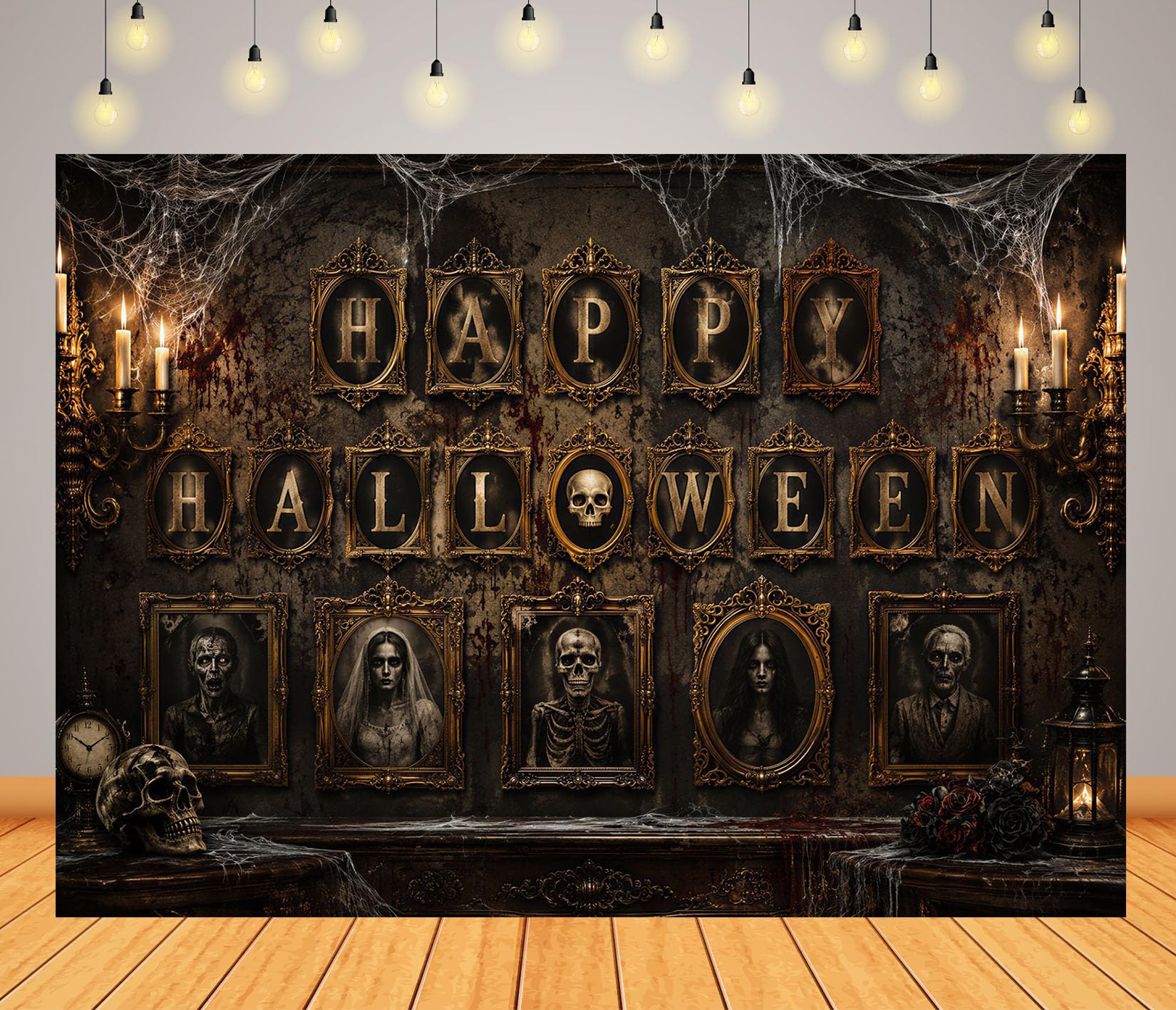10x6.5FT (3x2m) Galleria Teschi Happy Halloween Sfondo Fotografico