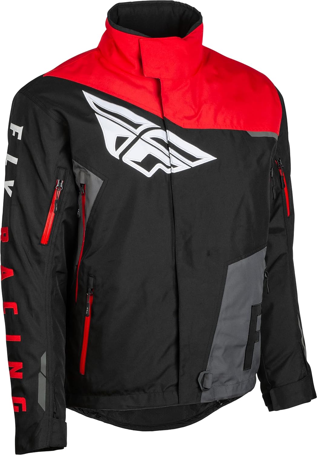 Fly Racing 2022 Youth SNX Pro Snow Jacket (Black/Grey/Red, Youth X-Small)