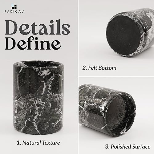 Miniatura 3 de Radicaln Soporte para utensilios de cocina de mármol, cuchara, encimera, negro, hecho a mano, juego de utensilios de cocina, organizador  5 pulgadas