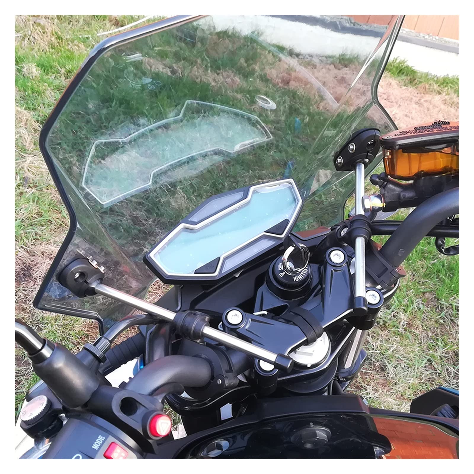 Przednia szyba motocyklowa Pasuje do Keeway RKF 125 RKF125 2018 2019 2020 motocyklowa szyba przednia regulowana szyba przednia szyba przednia(Black)