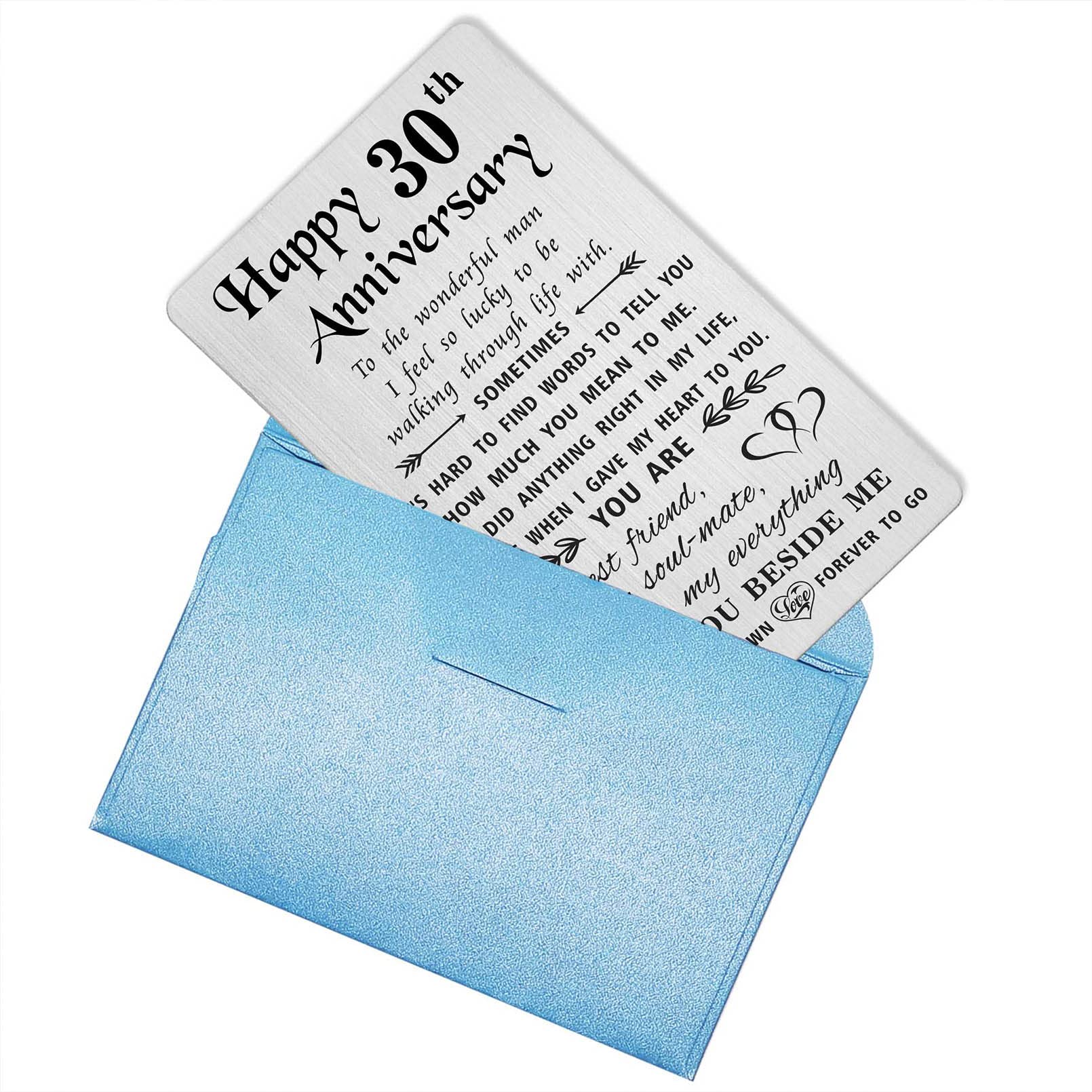 TANWIH Happy 30th Wedding Anniversary Card Gifts for Men Husband