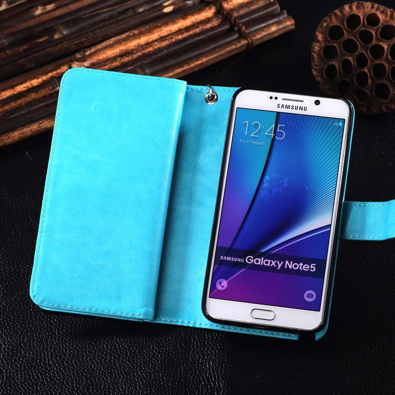 Joopapa Note 5 Case, Galaxy Note 5 Case, Galaxy Note 5 Wallet Case,Pu Leather Case Magnet Wallet Credit Card Holder Flip Cover Case Built-in 9 Card Slots & Stand Case for Samsung Galaxy Note 5 (Blue)