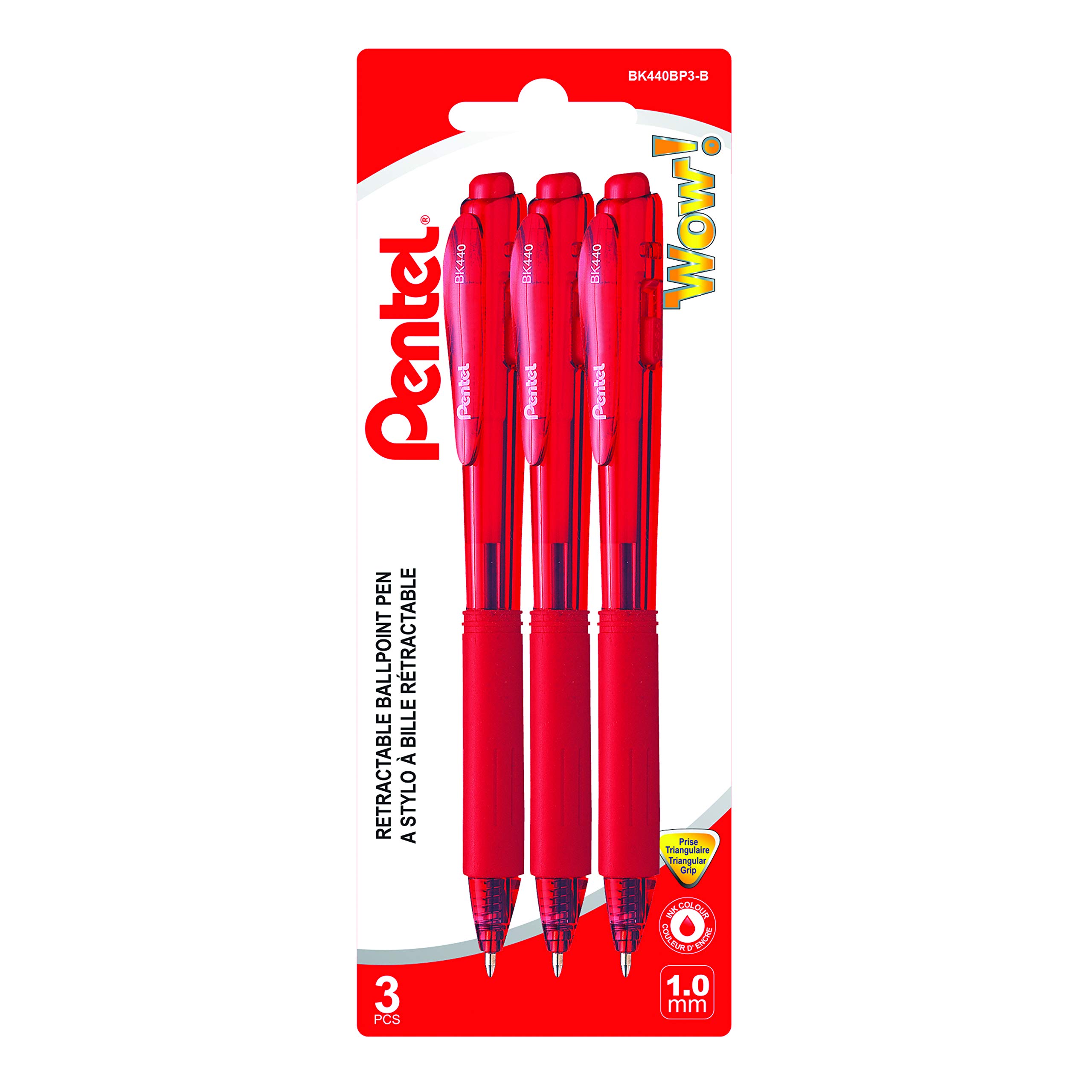 Pentel Superb Kugelschreiber – 12 Stück, 1,0 Mm Medium, ölbasierte Tinte, Rot, Selbstreinigende Spitze