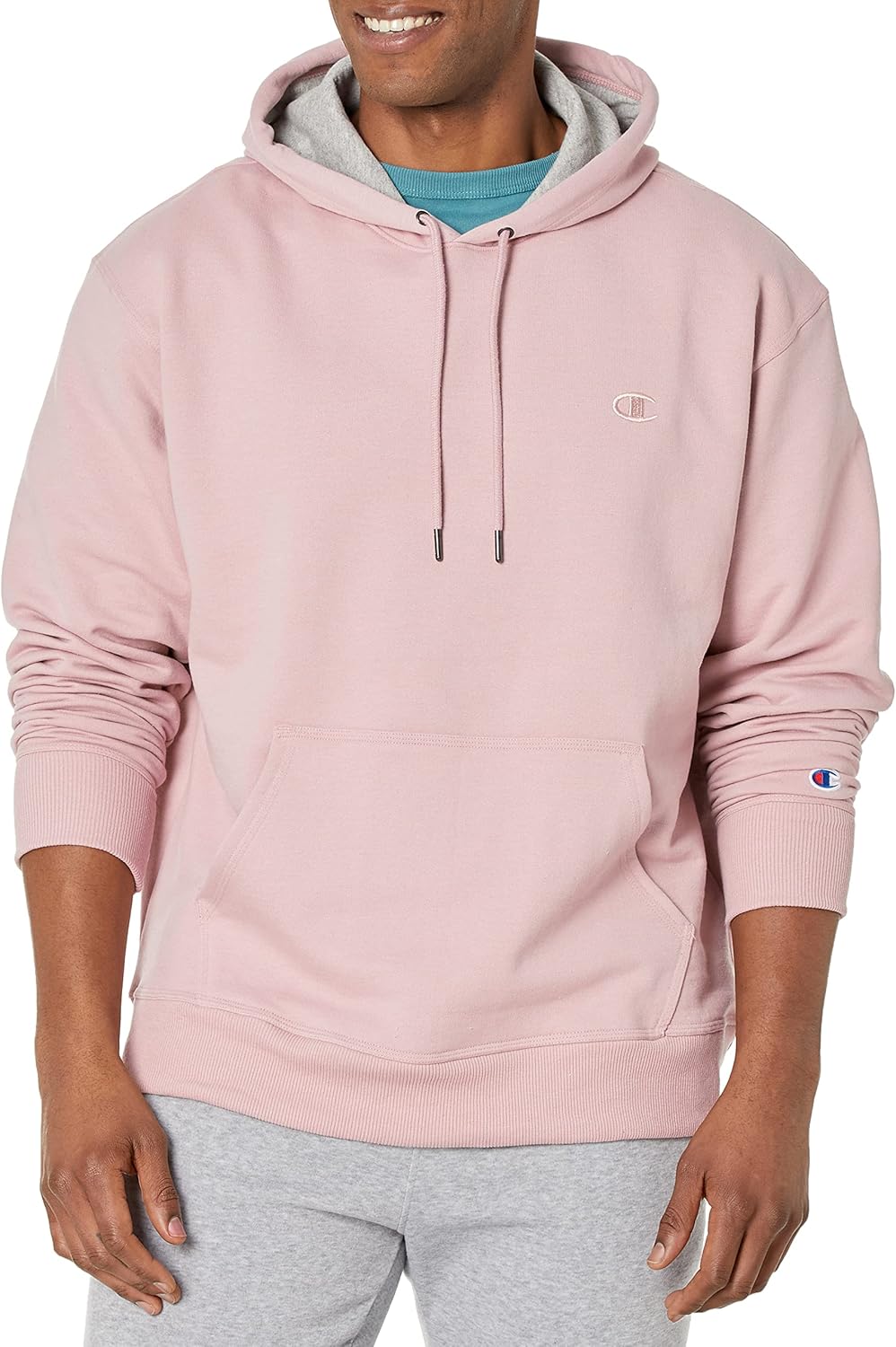 Champion Men's Pullover Fleece Hoodie, Midweight, C Logo (Reg. Or Big & Tall)
