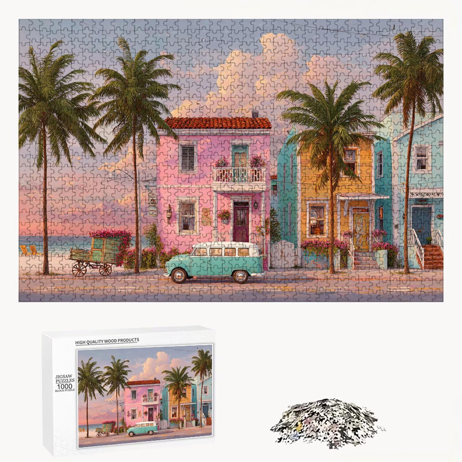 Puzzle 1200 Piezas Adultos Villa & Verano, Rompecabezas con Letras Traseras y Póster, Pasatiempo Antiestrés, Decoración de Pared, Regalo Decorar Mujer Hombre 75 x 50 cm (14 Años +) P3#294