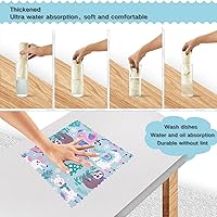 Vista 4 de KLL Christmas Holiday Animals Childish Microfiber Absorbant Towel Washcloth Turkish Tea Towels Kitchen Hand Towels Kitchen Decorative Holiday Terry