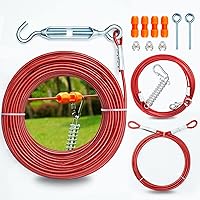 Vista 1 de Sistema de amarre para perros pequeños a grandes, cable de corrido para perros de 100 pies75 pies con cable de pasillo de 100 pies, ideal