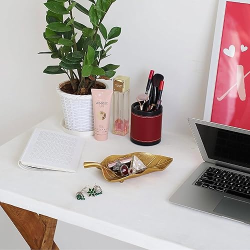 Miniatura 2 de Bandeja decorativa de hojas doradas Rely+ para decoración del hogar, joyas y pequeños accesorios