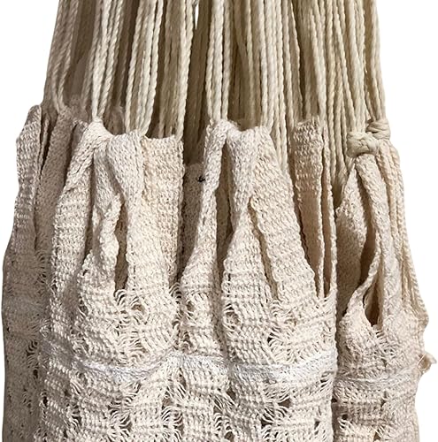 Miniatura 8 de Hamaca Maya tejida a mano La Casa de La Hamaca - 100% algodón para uso en interiores y exteriores, artesanía artesanal prémium de México (beige,