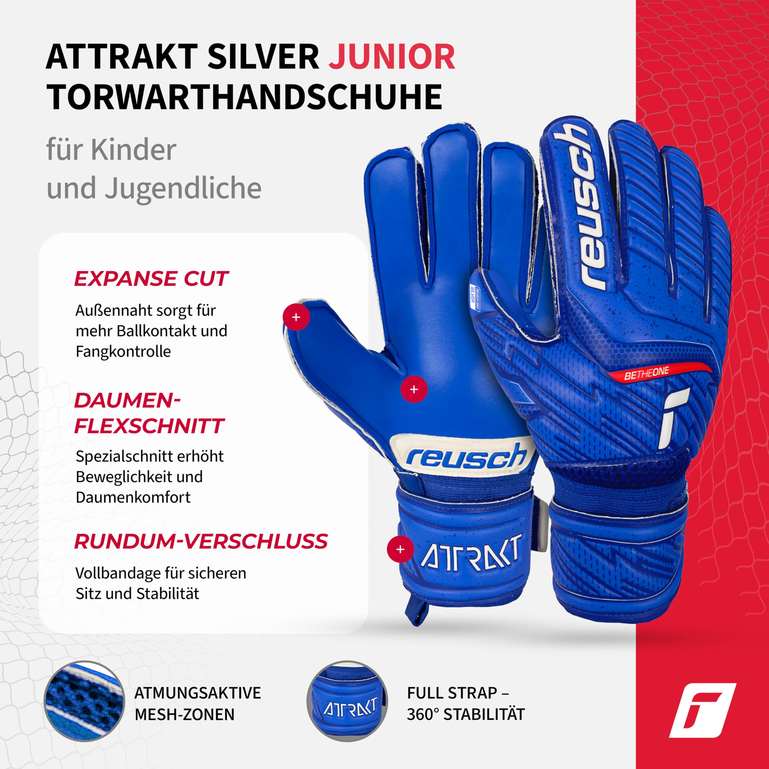 Reusch Unisex młodzieżowe rękawice bramkarskie Attrakt Silver Junior
