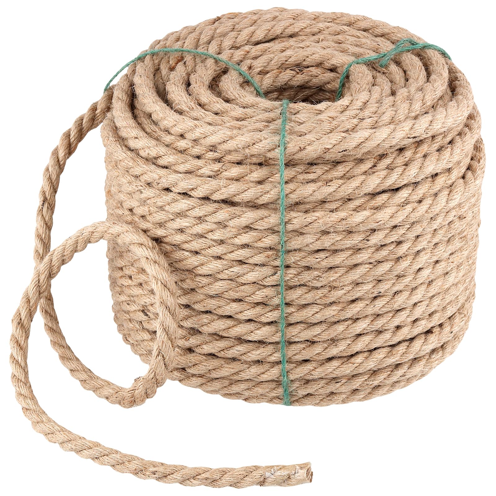 Naturalna lina jutowa 10 mm, 50 m, gruba lina konopna, lina ogrodowa do rzemiosła, na kemping, florystykę, DIY, wiązki, drapak, wiązki