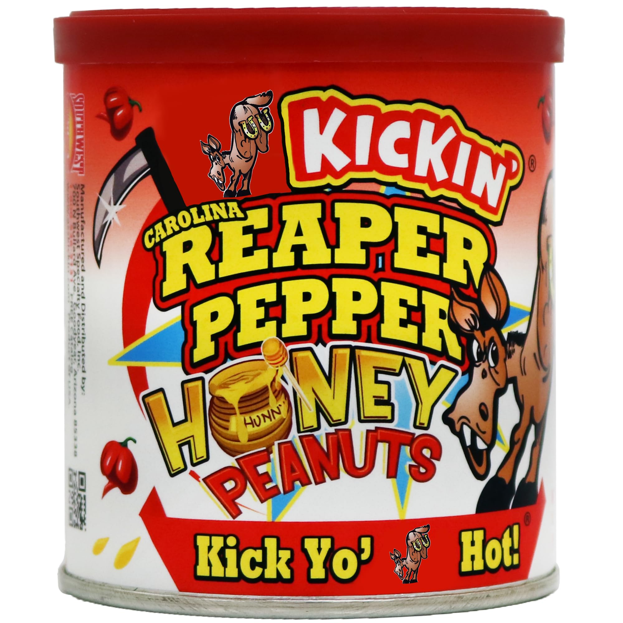 ASS KICKIN' Roasted Spicy Hot Peanuts – 4.25 oz - Ultimate Spicy Gourmet Gift Peanuts - Try if you dare! (Carolina Reaper)
