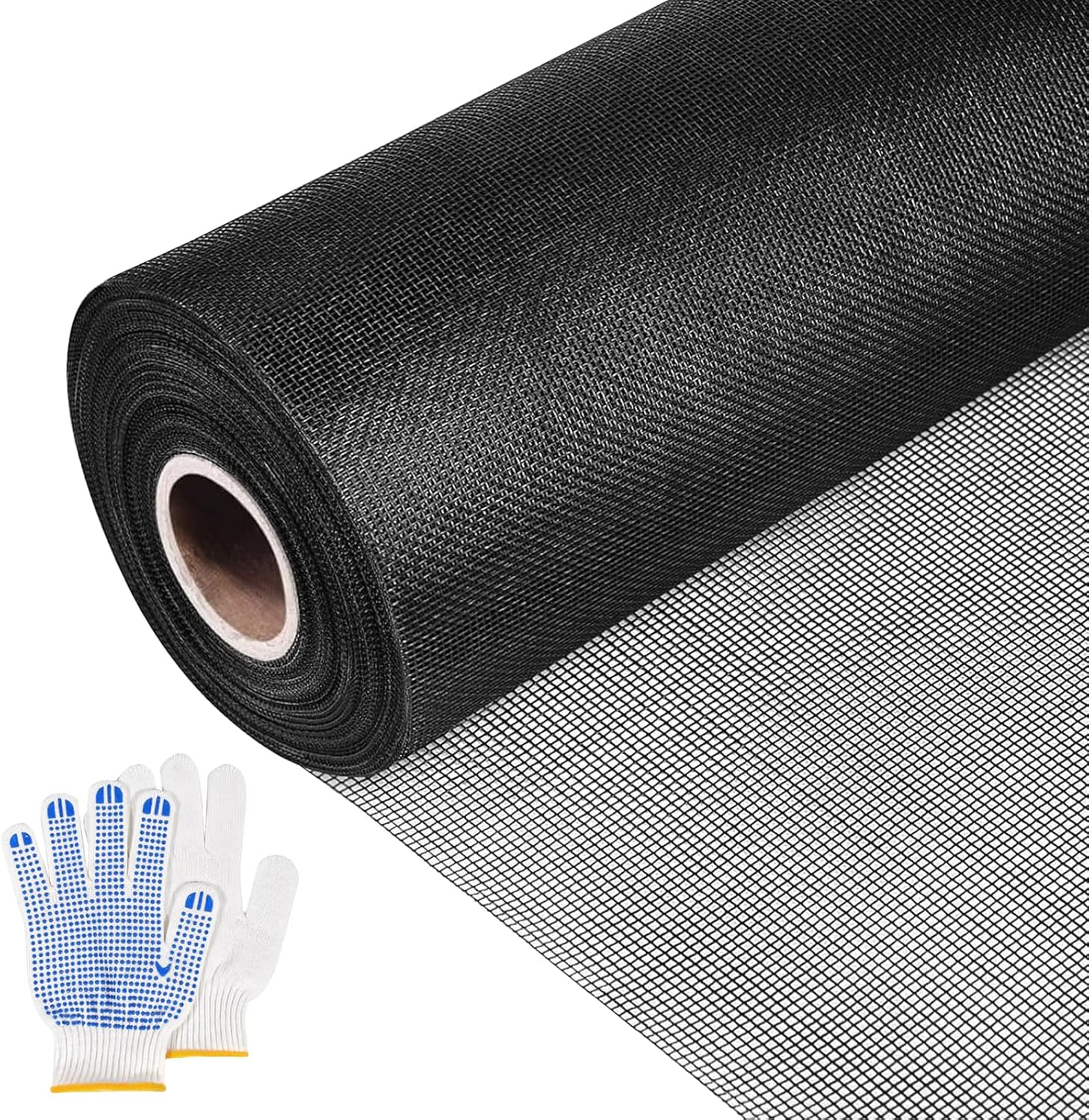 304 Stainless Steel Screen Mesh Roll, 35in x 98ft Metal Wire 20 Mesh Porch Screen for Windows, Doors, Patios – Pet-Proof, Rust-Resistant for Outdoor or Coastal Use, Black